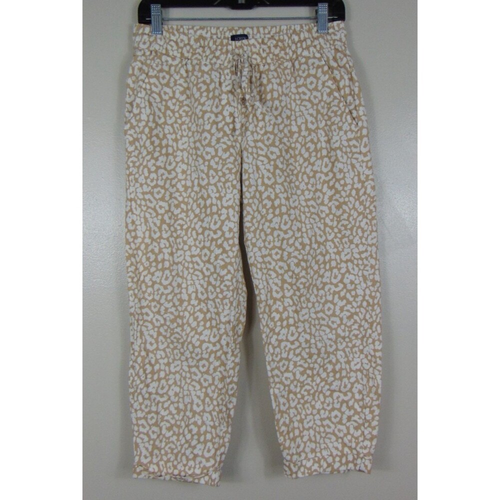 J.Crew Pull On Pant Womens 6P Linen Blend Drawstring Waist Pockets 6 Petite